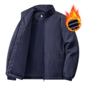Dunkelblaue Herren-Winterjacke mit Fleece-Futter und winddichtem Stehkragen-Design - M / Dunkelblau