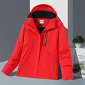 Veste chauffante rouge pour homme avec fermetures étanches et capuche pour l'hiver - S / Style Femme / Rouge