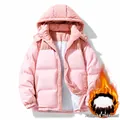 Pink hooded padded winter jacket with quilted panels and thick thermal insulation - S / Tops / Pink