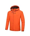 Men's bright orange waterproof outdoor jacket with hood and adjustable velcro cuffs - 3XL / Tops / Orange