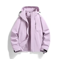 Lightweight lavender hooded windbreaker with breathable mesh lining and adjustable cuffs - S / Hibiscus Purple