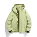 Mint green waterproof men's outdoor hiking jacket with windproof hood and mesh lining - S / Turquoise Green