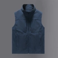 Marineblaue Herrenweste mit Stehkragen und vier Funktionstaschen für den Außenbereich - M / Marineblau