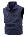 Gilet utilitaire bleu marine pour homme avec poches et tissu à séchage rapide - M / Bleu foncé