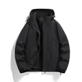 Chaqueta exterior negra para hombre con capucha, tejido cortavientos y forro de malla - S / Negro Fantasma