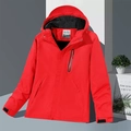 Veste chauffante rouge à capuche pour l'extérieur avec poches à fermeture éclair étanches - S / Style Homme / Rouge