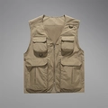 Men's functional khaki tactical vest with multiple utility pockets and mesh lining - M / Khaki