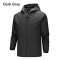Men's outdoor hooded jacket in dark grey with windproof fabric and adjustable cuffs - S / Dark Gray