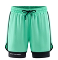2-in-1 mint green running shorts for men and women with black compression inner layer - S / Fruit Green