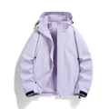 Men's outdoor jacket in light purple color featuring breathable mesh lining and hood - S / Creamy Purple