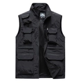 Gilet tattico da uomo nero con multitasche e fodera in rete traspirante per esterno - M / Nero