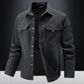 Camisa informal negra para hombre con bolsillos dobles y forro de malla transpirable - M / Negro