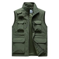 Gilet tattico da uomo verde militare con tasche multiple e fodera in rete traspirante - M / Verde Militare