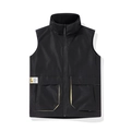 Men's lightweight quick-dry utility vest in black with multi-pockets and a stand collar - L / Black
