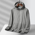 Veste de protection solaire grise pour homme avec motif monogramme et capuche - M / Gris clair