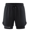 Men's 2-in-1 black running shorts with compression liner and adjustable drawstring waist - S / Black