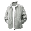 Men's loose outdoor sun protection jacket in light grey with a stand collar and pockets - M / Light Gray