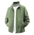 Men's outdoor sun protection jacket in army green featuring a casual stand collar design - M / Army Green