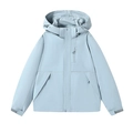 Waterproof light blue outdoor hooded jacket with windproof design and cargo pockets - M / Women's Moonlight Blue