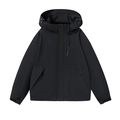 Veste à capuche d'extérieur imperméable pour hommes et femmes en tissu noir coupe-vent - L / Noir Homme