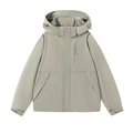 Unisex windproof waterproof hooded outdoor jacket in sage green for hiking and commuting - L / Men's Light Army Green