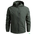 Outdoor-Windjacke für Herren in Armeegrün mit Kapuze und praktischen Taschen - 3XL / Armeegrün