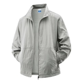 Men's lightweight grey outdoor sun protection jacket with full zipper and hood - M / Light Gray