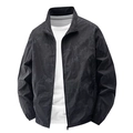 Coupe-vent d'été noir pour hommes avec texture marbrée et fermeture éclair complète - M / Noir