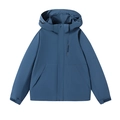 Veste à capuche de plein air bleu foncé imperméable et coupe-vent pour hommes et femmes - L / Bleu Denim Homme