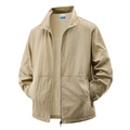 Men's khaki lightweight sun protection jacket with ripstop fabric and zipper pockets - M / Khaki
