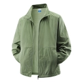 Men's lightweight quick-dry sun protection jacket in pea green with standing collar - M / Army Green