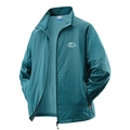 Men's lightweight cyan blue sun protection jacket with outdoor adventure logo - M / Denim Blue