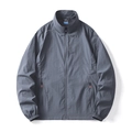 Men's dark grey UPF 50+ sun protection jacket with orange zipper and minimalist outdoor style - M / Dark Gray