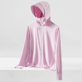 Pink UPF50+ ice silk sun protection jacket with hood and face cover for women - Men's XL (135-155 lbs) / Tops / Women's Tender Pink