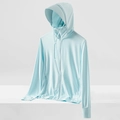Light blue UPF50+ ice silk sun protection jacket with removable brim for outdoor fishing - Men's XL (135-155 lbs) / Tops / Women's Magnolia Blue