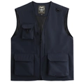 Dark blue outdoor fishing vest with multiple utility pockets and breathable mesh lining - S / Dark Blue