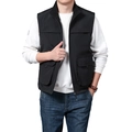 Schwarze Outdoor-Weste für Herren mit praktischen Taschen und bequemem Stehkragen - M / Schwarz