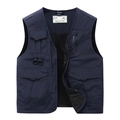 Dunkelblaue Outdoor-Weste für Herren mit vielen Taschen und Netzfutter - M / Marineblau
