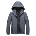 Veste de plein air gris foncé pour hommes avec doublure en maille et capuche - M / gris foncé