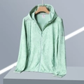 Giacca protettiva solare verde menta UPF 50+ con motivo a foglie tropicali da uomo - M / Verde pisello Donna