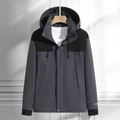 Veste outdoor imperméable pour homme en gris et noir avec poignets réglables velcro - M / Modèle Homme/Gris Diamant