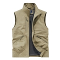 Chaleco táctico caqui para hombre con bolsillos y forro de malla transpirable - M / Caqui