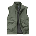 Chaleco táctico verde oliva con diseño multibolsillos y forro de malla transpirable - M / Verde Militar