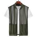 Men's olive green breathable mesh vest for summer outdoor sports activities - M / Army Green