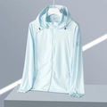 Light blue ice silk sun protection jacket for men and women with UPF 50+ rating - M / Women's Light Blue