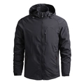 Vue détaillée du tissu en nylon coupe-vent haute performance et de la veste à capuche - M / Noir