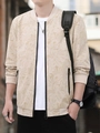Veste décontractée homme blanc cassé avec imprimé feuilles de palmier et bords-côtes - M / Blanc Cassé