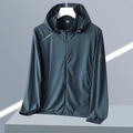 Dark cyan sun protection jacket with UPF 50+ rating and Move Sport print - M / Men's Dark Green