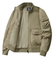 Chaqueta bomber para hombre verde caqui con multibolsillos y puños elásticos - M / Caqui