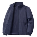 Dunkelblaue Herren-Outdoorjacke mit atmungsaktivem grauem Netzfutter und Stehkragen-Design - M / Dunkelblau